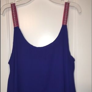 Royal Blue Tank With Tribal Straps